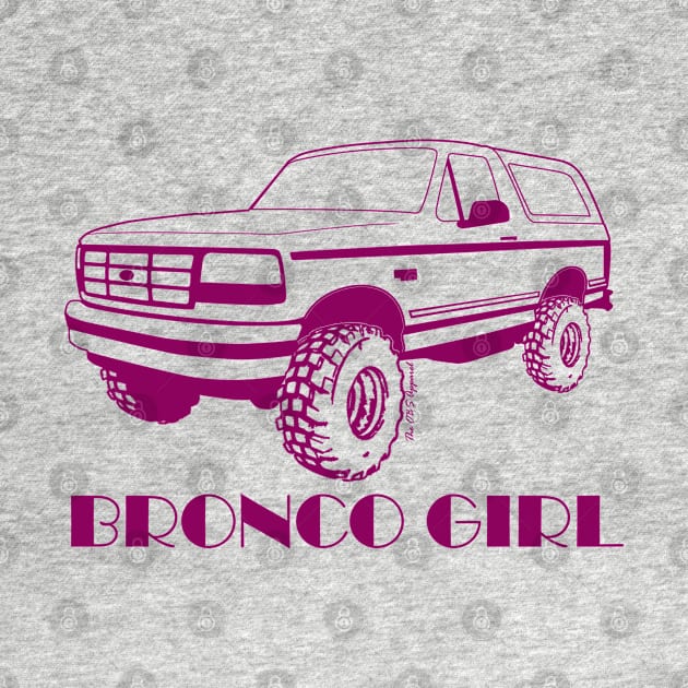 Bronco Girl - 1992-1996 Front Dark Pink Print by The OBS Apparel